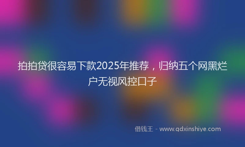 拍拍贷很容易下款2025年推荐，归纳五个网黑烂户无视风控口子
