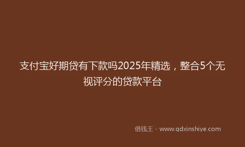 支付宝好期贷有下款吗2025年精选，整合5个无视评分的贷款平台