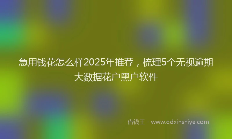 急用钱花怎么样2025年推荐，梳理5个无视逾期大数据花户黑户软件