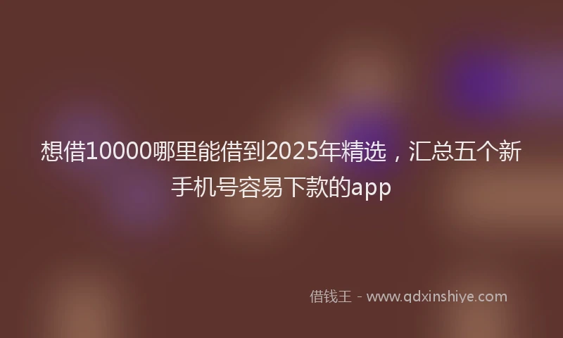 想借10000哪里能借到2025年精选，汇总五个新手机号容易下款的app