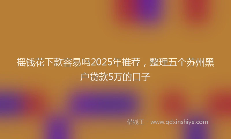 摇钱花下款容易吗2025年推荐，整理五个苏州黑户贷款5万的口子