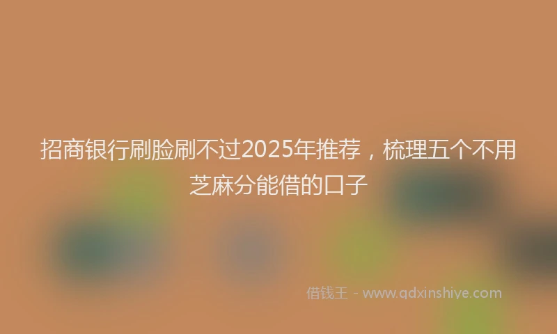 招商银行刷脸刷不过2025年推荐，梳理五个不用芝麻分能借的口子