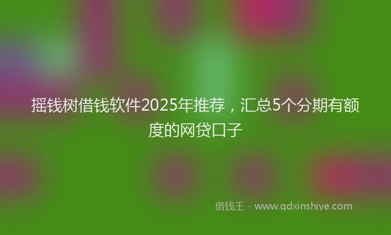 摇钱树借钱软件2025年推荐，汇总5个分期有额度的网贷口子