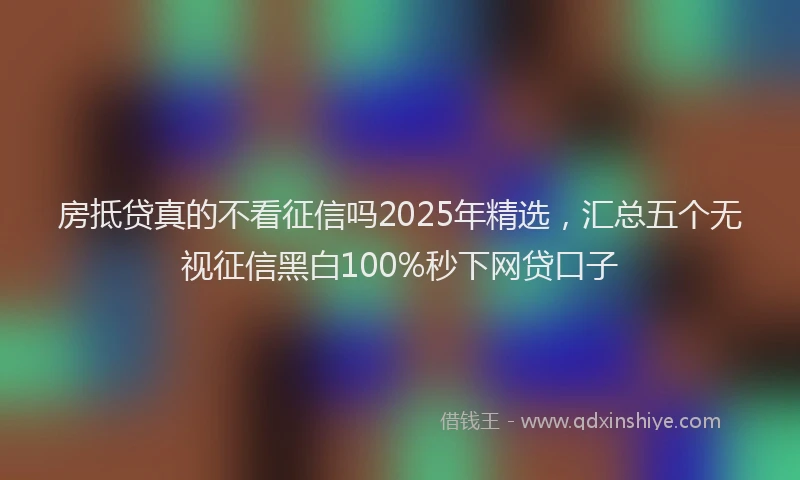 房抵贷真的不看征信吗2025年精选，汇总五个无视征信黑白100%秒下网贷口子