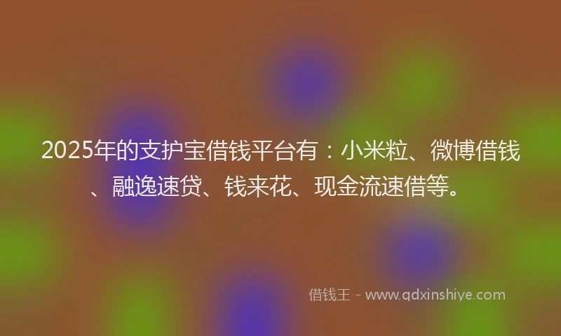 2025年的支护宝借钱平台有：小米粒、微博借钱、融逸速贷、钱来花、现金流速借等。