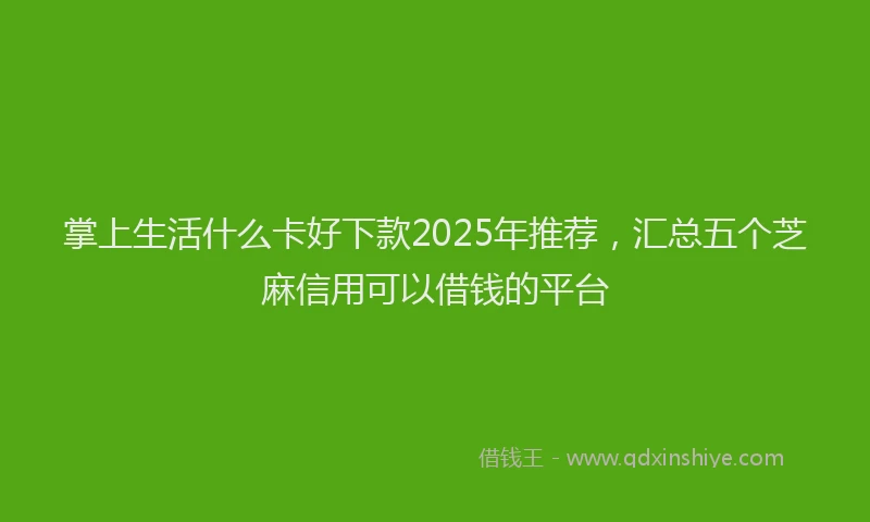 掌上生活什么卡好下款2025年推荐，汇总五个芝麻信用可以借钱的平台