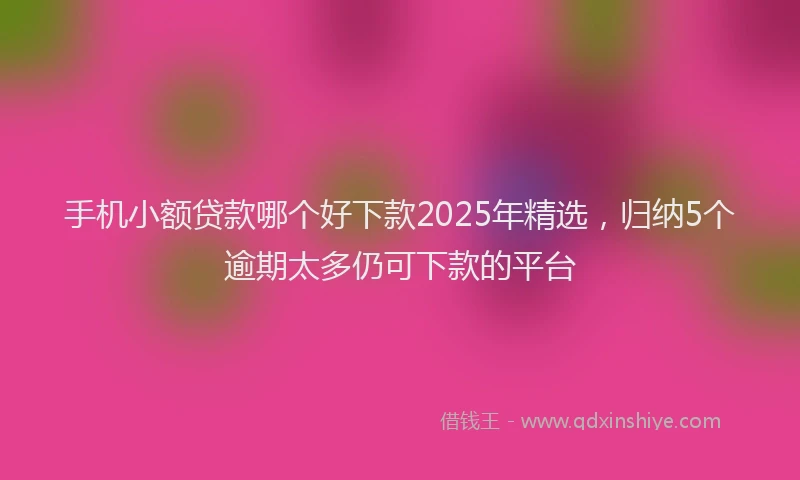 手机小额贷款哪个好下款2025年精选，归纳5个逾期太多仍可下款的平台