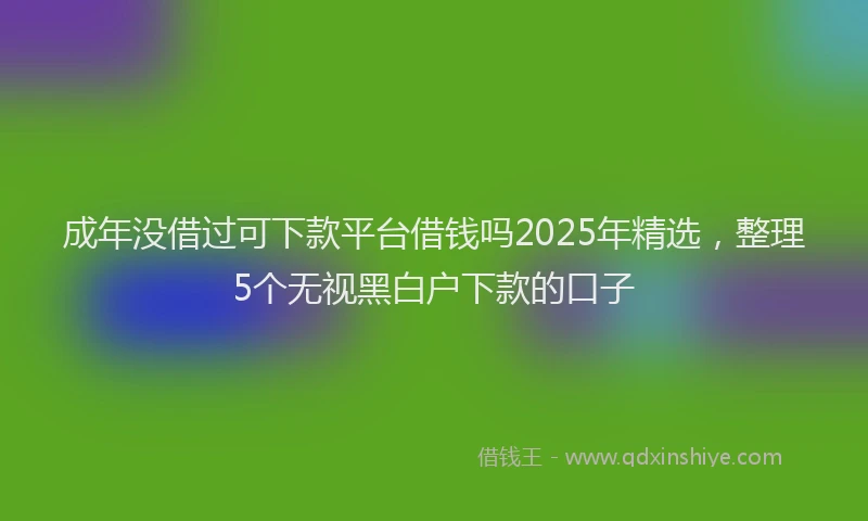 成年没借过可下款平台借钱吗2025年精选，整理5个无视黑白户下款的口子