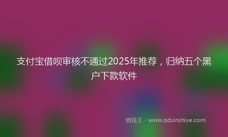 支付宝借呗审核不通过2025年推荐，归纳五个黑户下款软件