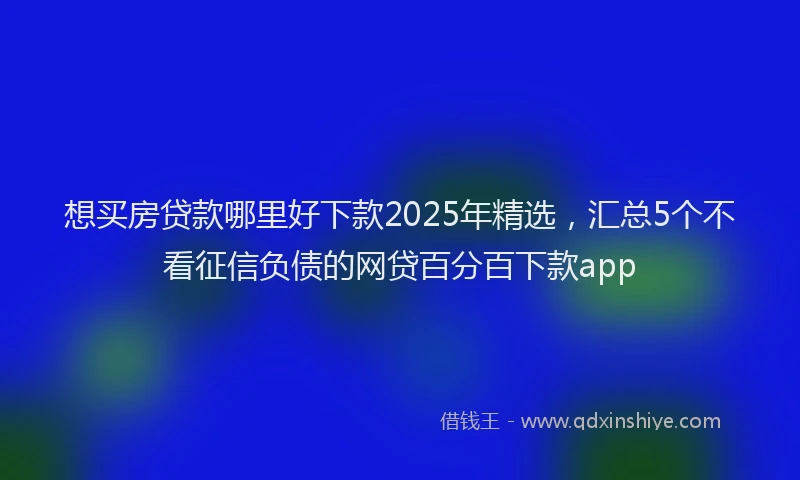 想买房贷款哪里好下款2025年精选，汇总5个不看征信负债的网贷百分百下款app