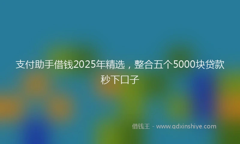 支付助手借钱2025年精选，整合五个5000块贷款秒下口子