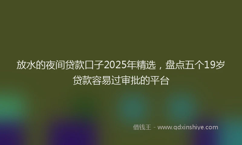 放水的夜间贷款口子2025年精选，盘点五个19岁贷款容易过审批的平台