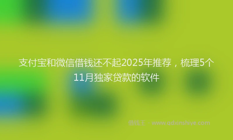 支付宝和微信借钱还不起2025年推荐，梳理5个11月独家贷款的软件