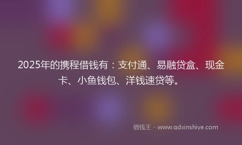 2025年的携程借钱有：支付通、易融贷盒、现金卡、小鱼钱包、洋钱速贷等。