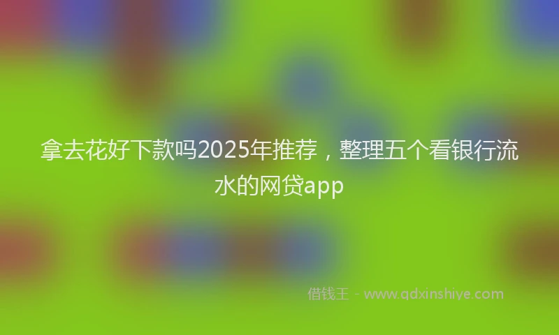 拿去花好下款吗2025年推荐，整理五个看银行流水的网贷app