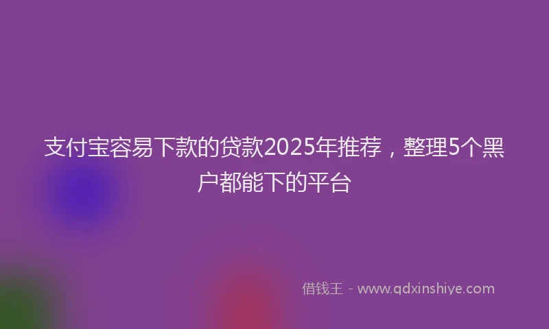 支付宝容易下款的贷款2025年推荐，整理5个黑户都能下的平台