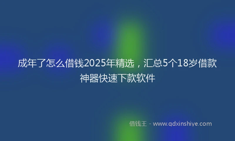 成年了怎么借钱2025年精选，汇总5个18岁借款神器快速下款软件