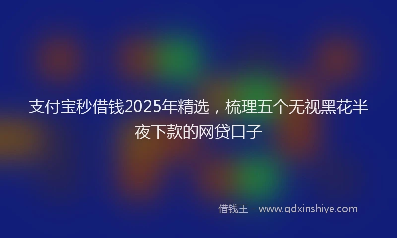 支付宝秒借钱2025年精选，梳理五个无视黑花半夜下款的网贷口子