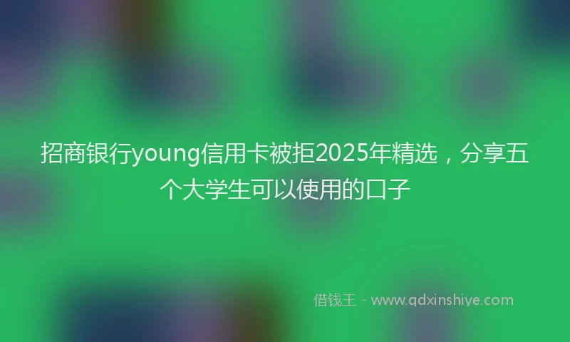 招商银行young信用卡被拒2025年精选，分享五个大学生可以使用的口子
