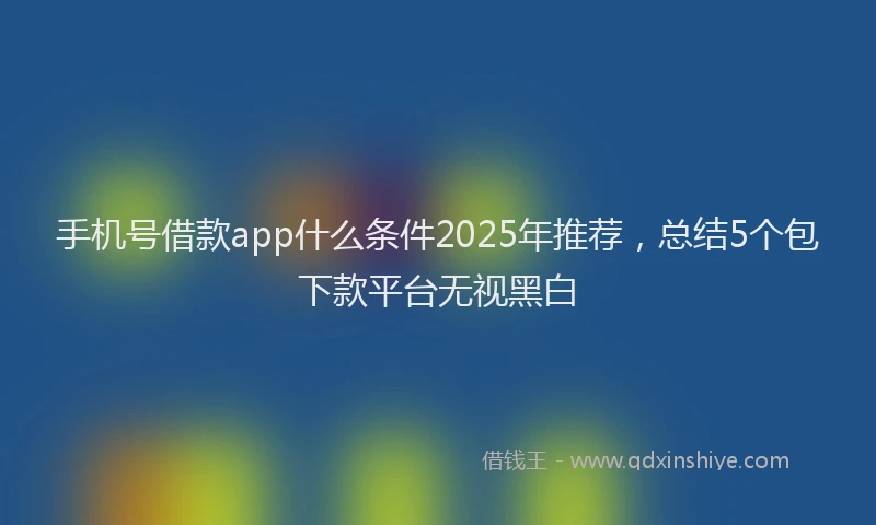手机号借款app什么条件2025年推荐，总结5个包下款平台无视黑白