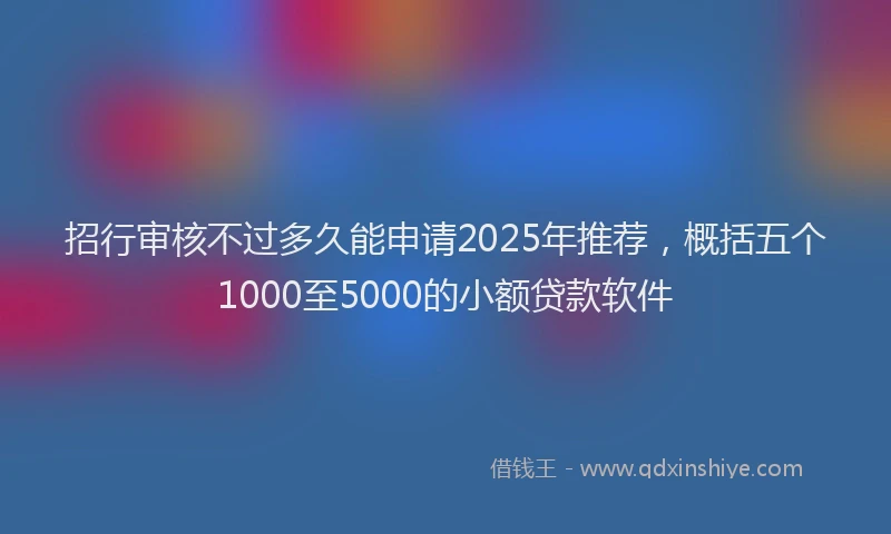 招行审核不过多久能申请2025年推荐，概括五个1000至5000的小额贷款软件
