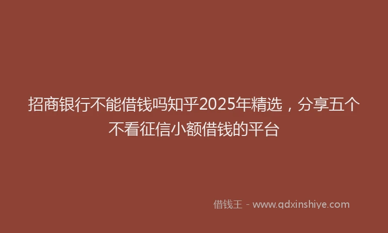 招商银行不能借钱吗知乎2025年精选，分享五个不看征信小额借钱的平台
