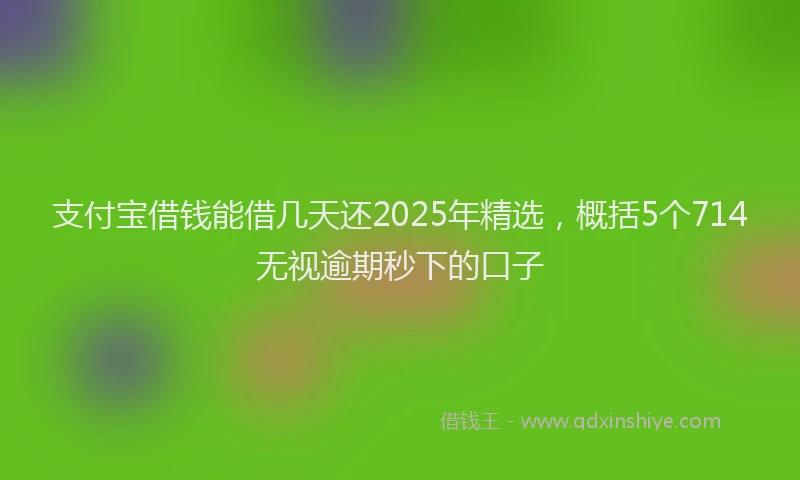 支付宝借钱能借几天还2025年精选，概括5个714无视逾期秒下的口子