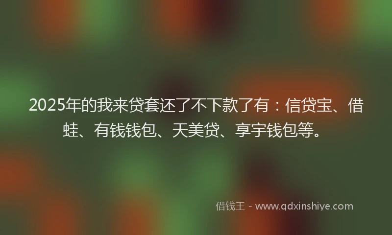 2025年的我来贷套还了不下款了有：信贷宝、借蛙、有钱钱包、天美贷、享宇钱包等。