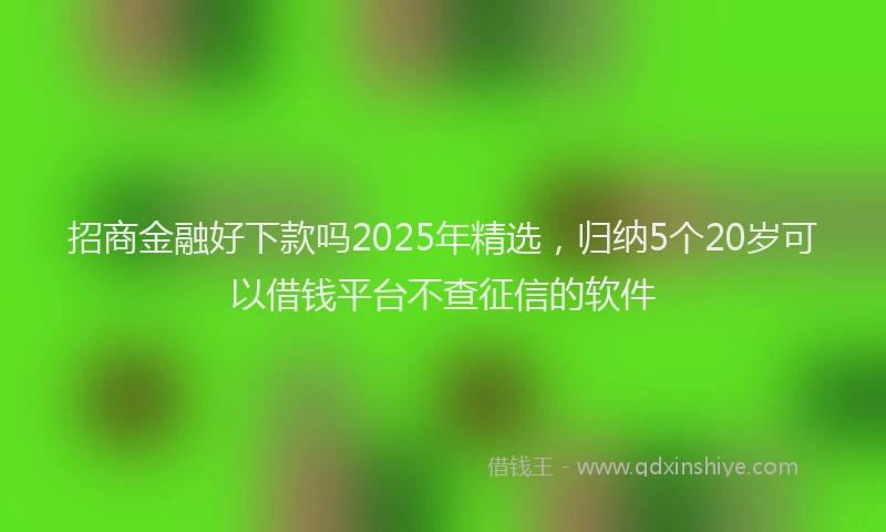 招商金融好下款吗2025年精选，归纳5个20岁可以借钱平台不查征信的软件