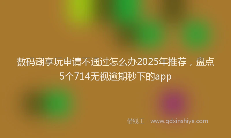 数码潮享玩申请不通过怎么办2025年推荐，盘点5个714无视逾期秒下的app