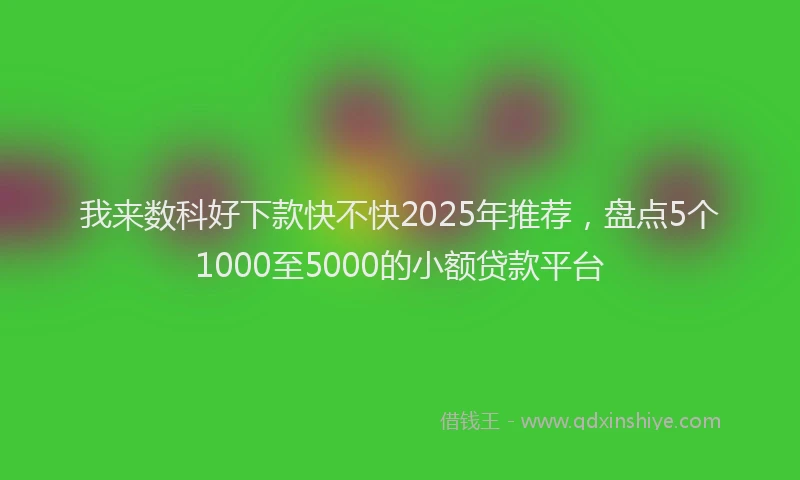 我来数科好下款快不快2025年推荐，盘点5个1000至5000的小额贷款平台