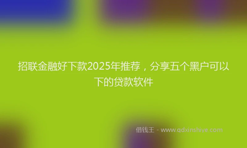 招联金融好下款2025年推荐，分享五个黑户可以下的贷款软件