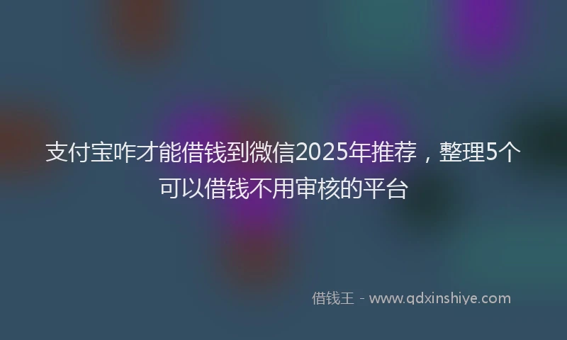 支付宝咋才能借钱到微信2025年推荐，整理5个可以借钱不用审核的平台