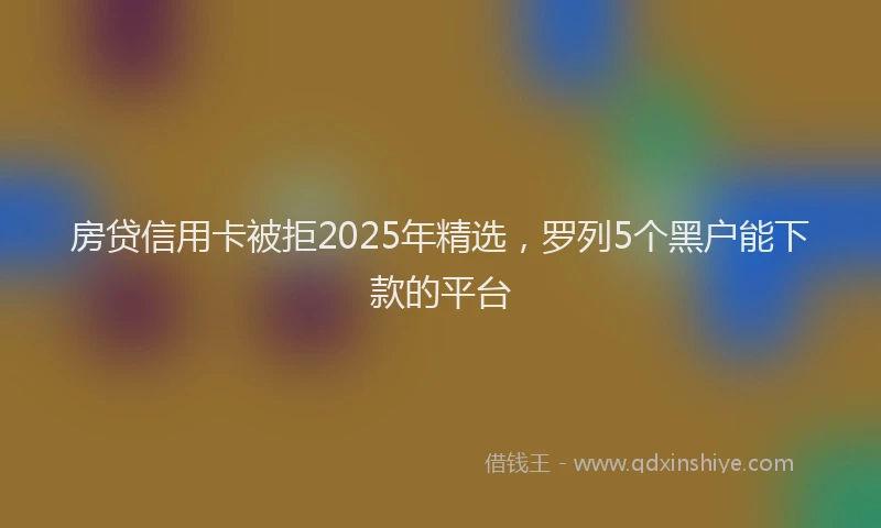 房贷信用卡被拒2025年精选，罗列5个黑户能下款的平台