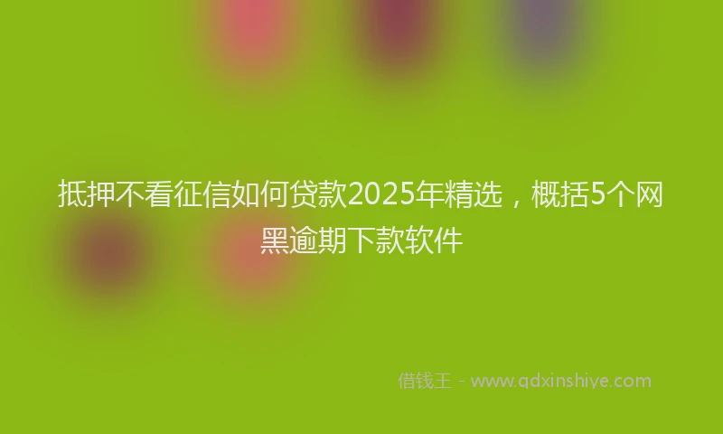 抵押不看征信如何贷款2025年精选，概括5个网黑逾期下款软件