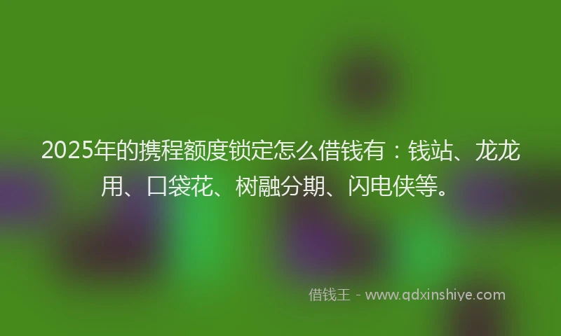 2025年的携程额度锁定怎么借钱有：钱站、龙龙用、口袋花、树融分期、闪电侠等。