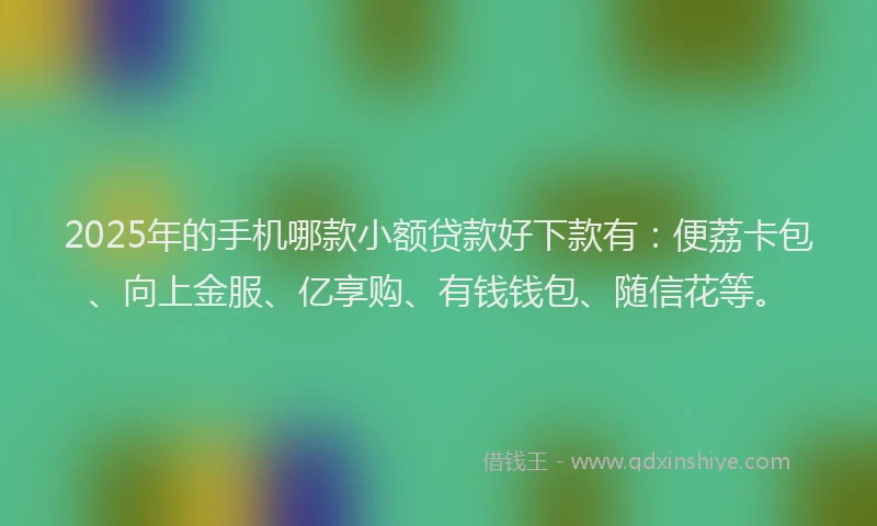 2025年的手机哪款小额贷款好下款有：便荔卡包、向上金服、亿享购、有钱钱包、随信花等。