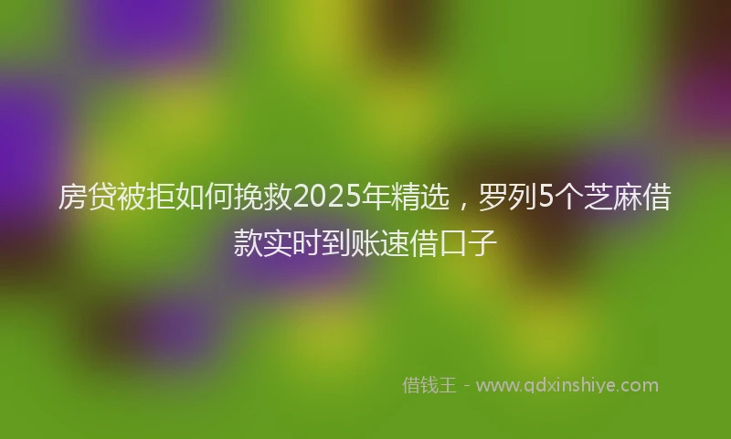 房贷被拒如何挽救2025年精选，罗列5个芝麻借款实时到账速借口子