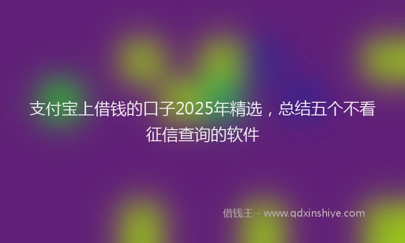 支付宝上借钱的口子2025年精选，总结五个不看征信查询的软件