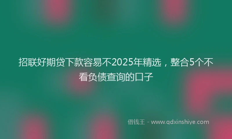 招联好期贷下款容易不2025年精选，整合5个不看负债查询的口子