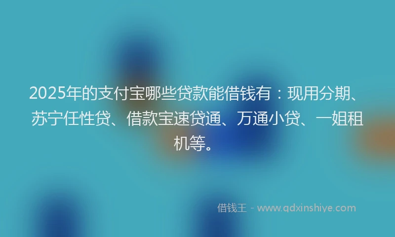 2025年的支付宝哪些贷款能借钱有：现用分期、苏宁任性贷、借款宝速贷通、万通小贷、一姐租机等。