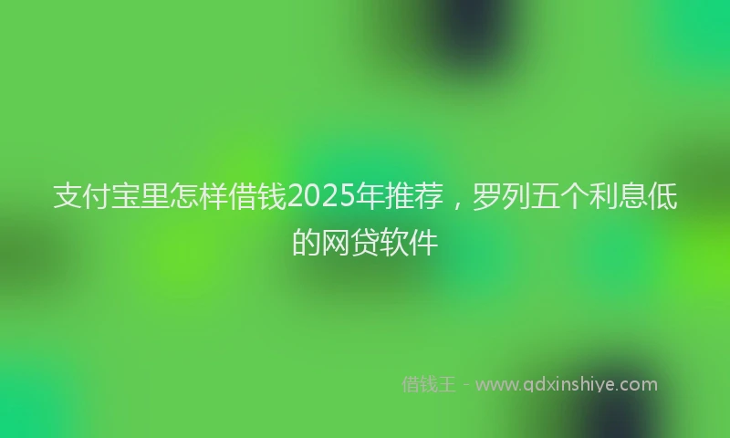 支付宝里怎样借钱2025年推荐，罗列五个利息低的网贷软件