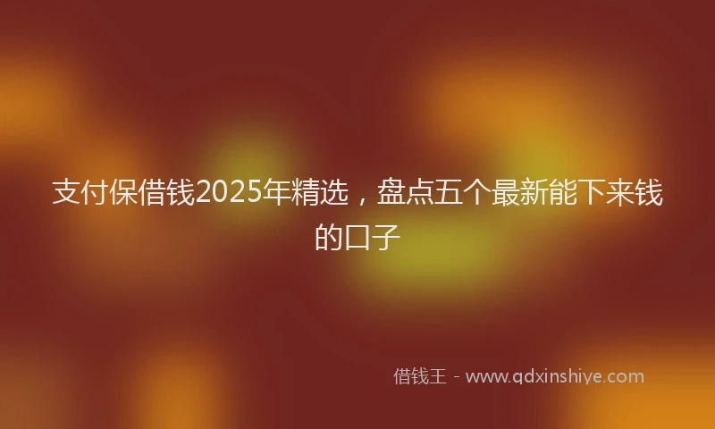 支付保借钱2025年精选，盘点五个最新能下来钱的口子