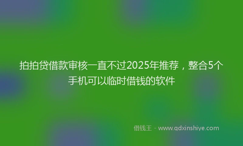 拍拍贷借款审核一直不过2025年推荐，整合5个手机可以临时借钱的软件