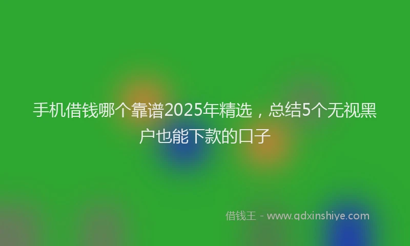 手机借钱哪个靠谱2025年精选，总结5个无视黑户也能下款的口子