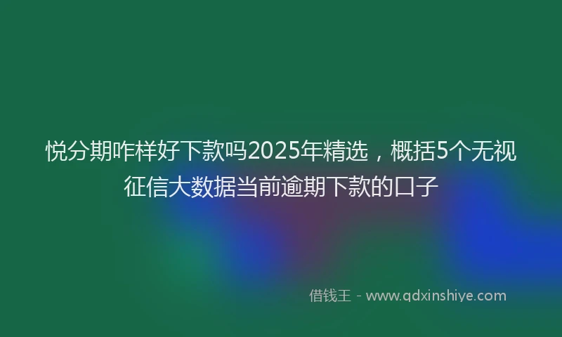悦分期咋样好下款吗2025年精选，概括5个无视征信大数据当前逾期下款的口子