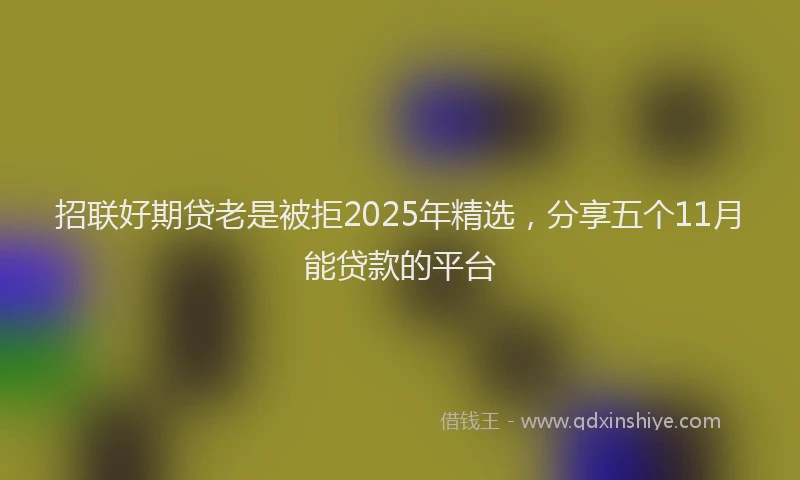 招联好期贷老是被拒2025年精选，分享五个11月能贷款的平台