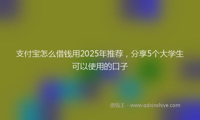 支付宝怎么借钱用2025年推荐，分享5个大学生可以使用的口子