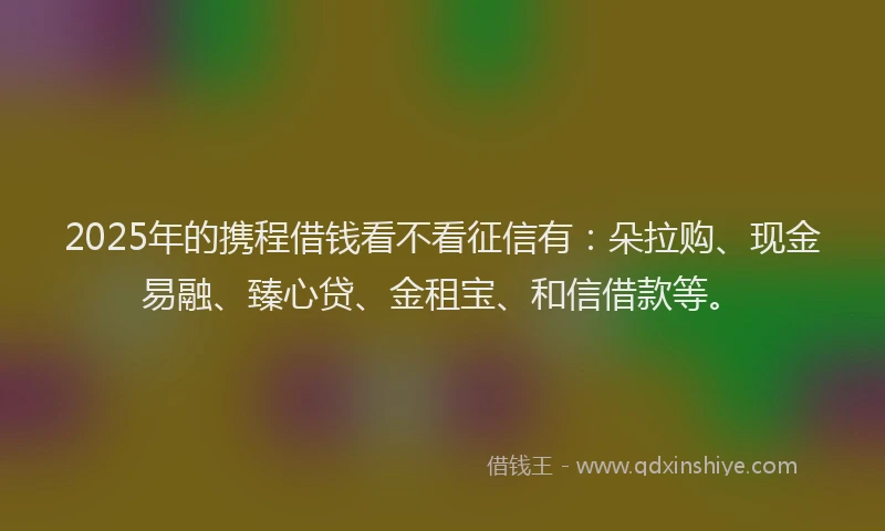 2025年的携程借钱看不看征信有：朵拉购、现金易融、臻心贷、金租宝、和信借款等。