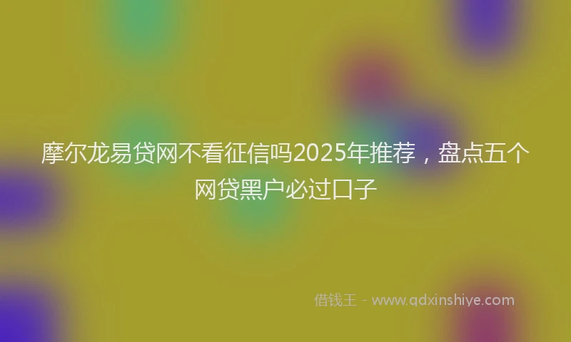 摩尔龙易贷网不看征信吗2025年推荐，盘点五个网贷黑户必过口子